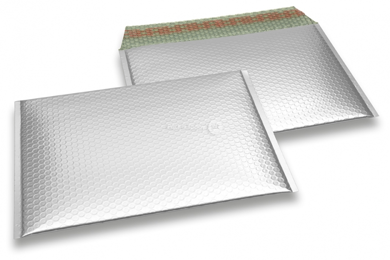 ECO boblekuvert af mat metallisk plast - sølv 235 x 325 mm