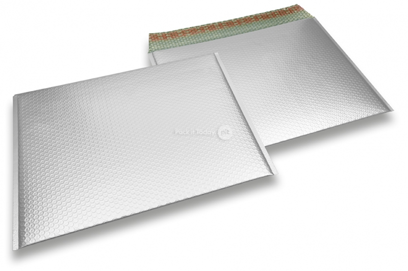 ECO boblekuvert af mat metallisk plast - sølv 320 x 425 mm