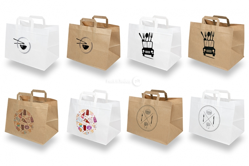 Take-away papirsposer - hvid eller brun