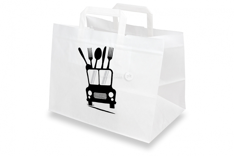 Take-away papirsposer - hvid + levering