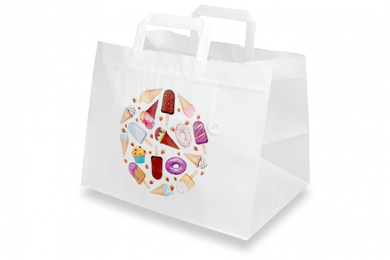 Take-away papirsposer - hvid + slik