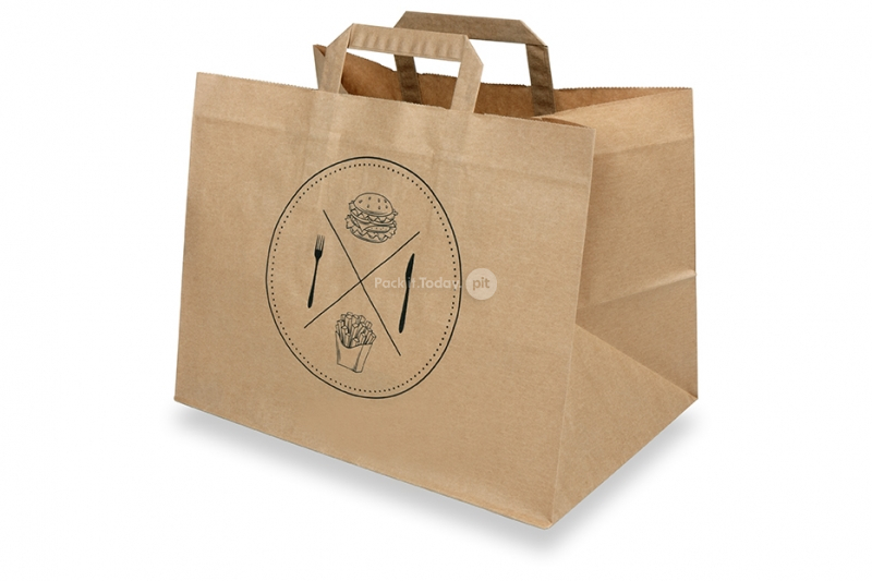 Take-away papirsposer - brun + snacks