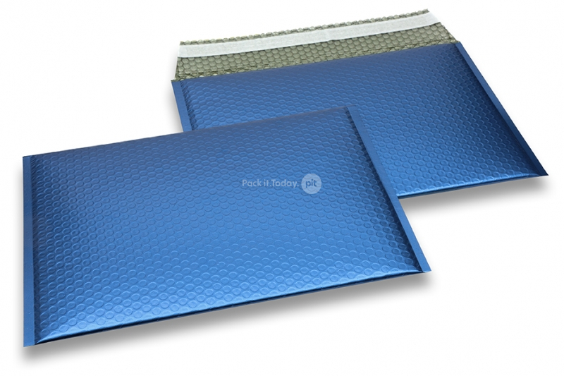 ECO boblekuvert af mat metallisk plast - mørkeblå 235 x 325 mm