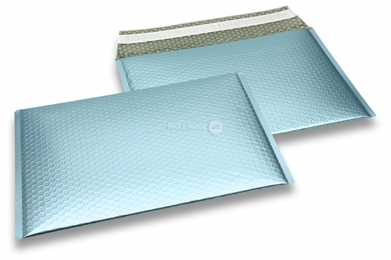ECO boblekuvert af mat metallisk plast - isblå 235 x 325 mm