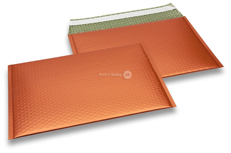 ECO boblekuvert af mat metallisk plast - orange 235 x 325 mm