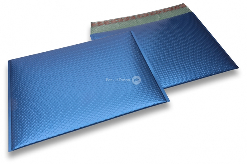 ECO boblekuvert af mat metallisk plast - mørkeblå 320 x 425 mm