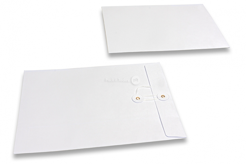 Kuverter med snøreluk - 229 x 324 mm, hvid