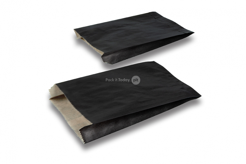 Farvede papirsposer - sort, 150 x 210 x 40 mm