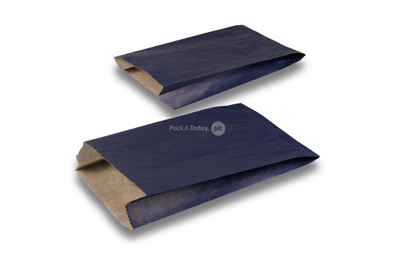 Farvede papirsposer - mørkeblå, 150 x 210 x 40 mm