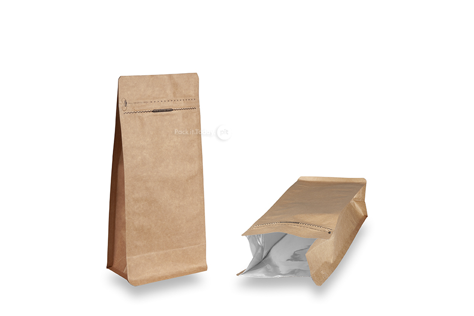 Ståposer med blokbund - brun, 1000 ml / 500 gram malet kaffe