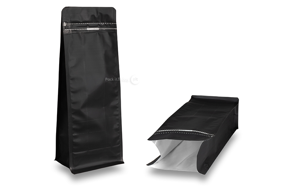 Ståposer med blokbund - sort, 2000 ml / 1000 gram malet kaffe