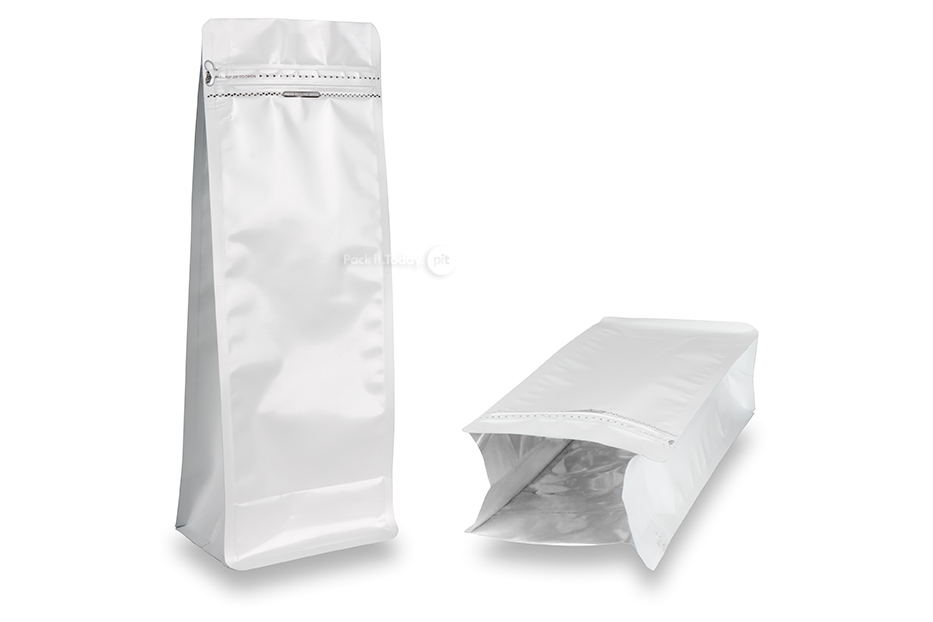 Ståposer med blokbund - hvid, 2000 ml / 1000 gram malet kaffe