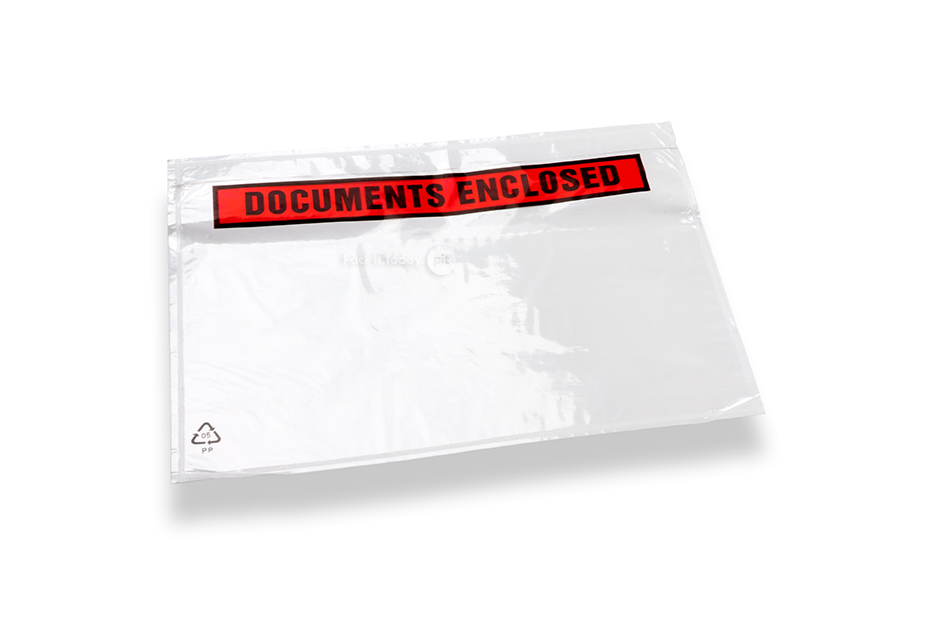 Plastlommer til følgebrev trykt  - A5, 165 x 225 mm