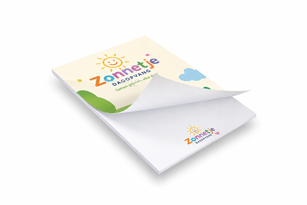 Notesblok med print - 105 x 148 mm, omslag med mat laminaat