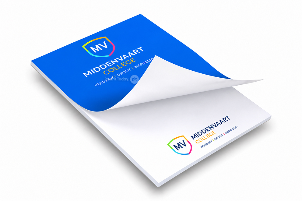Notesblok med print - 148 x 210 mm, omslag med mat laminat