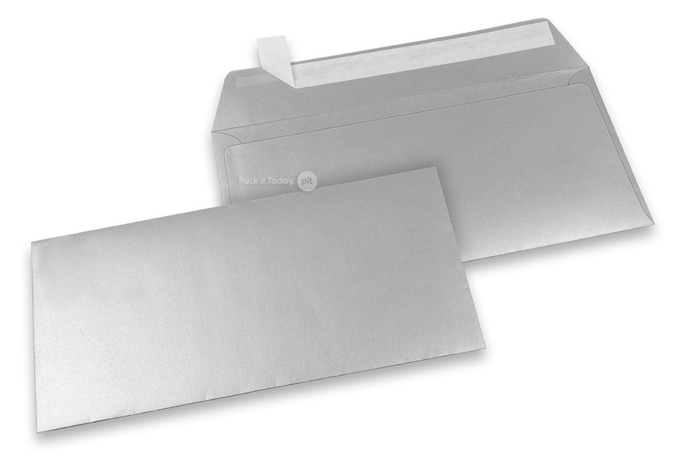 Farvede kuverter - Sølvmetallisk, 110 x 220 mm 