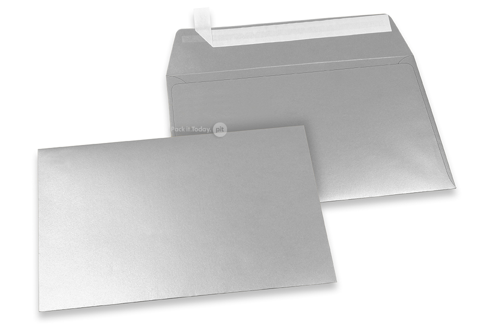 Farvede kuverter - Sølvmetallisk, 114 x 162 mm