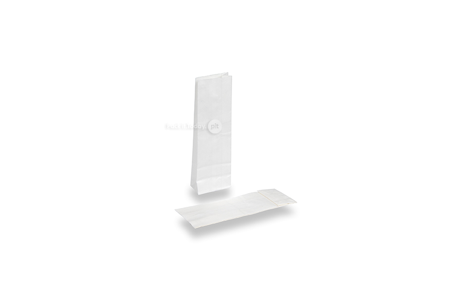 Papirsposer med blokbund hvid - 55 x 30 x 175 mm uden vindue, 50 ml