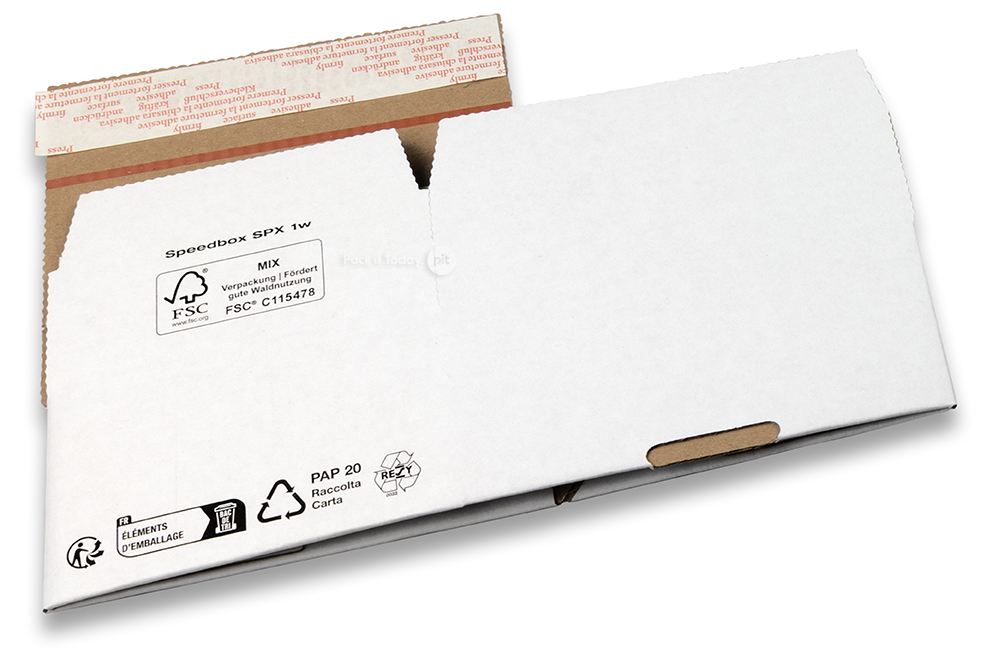 Foldeæske med automatisk bundlukning - hvid, 160 x 130 x 70 mm - SPX1