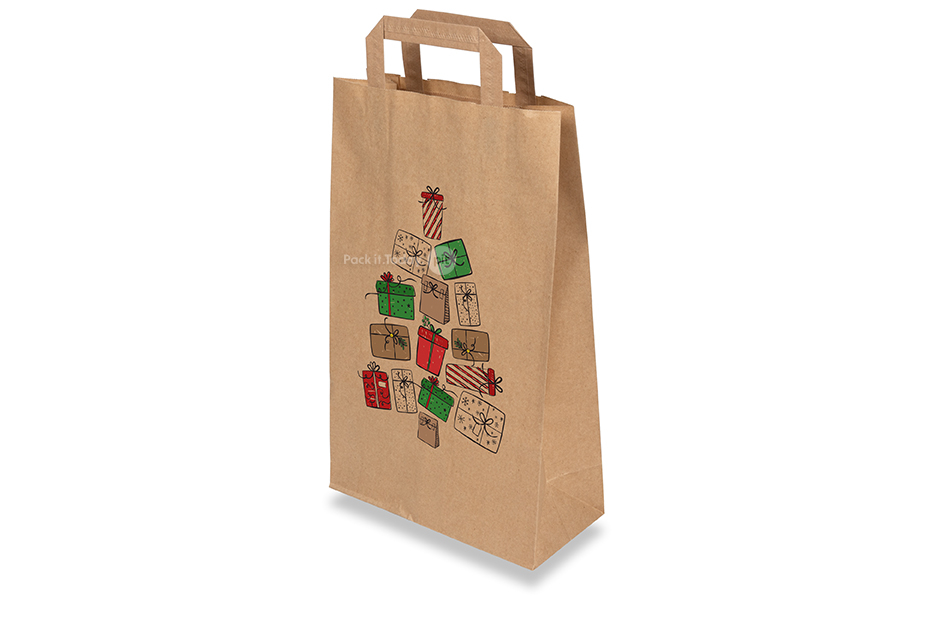 Juleposer af papir brun - gaver