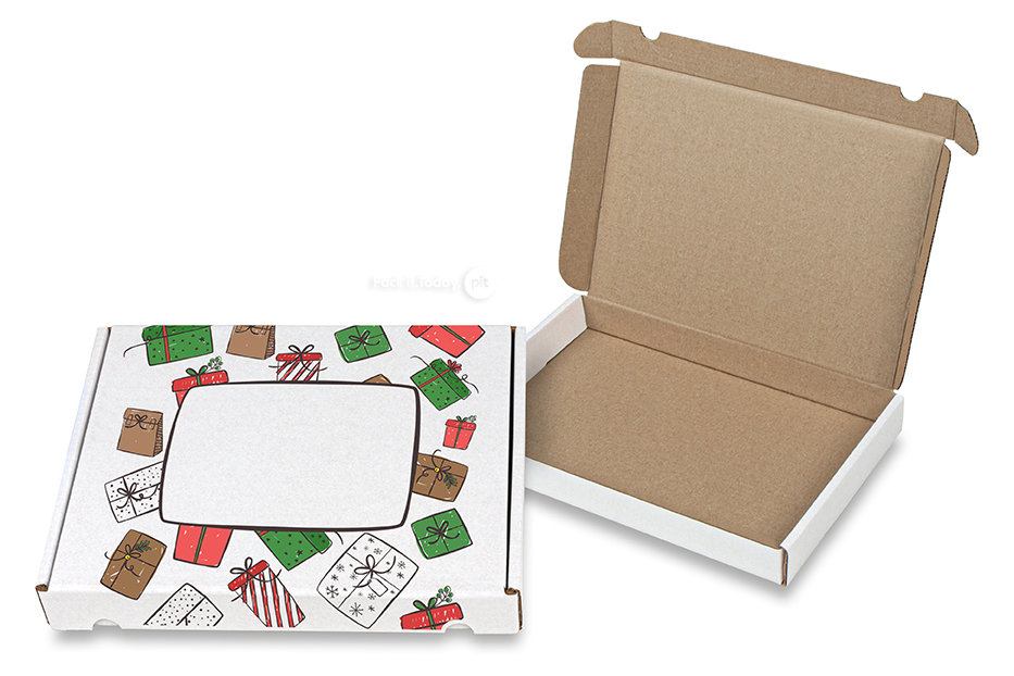 Postæsker med julemotiv - gaver - 230 x 160 x 26 mm