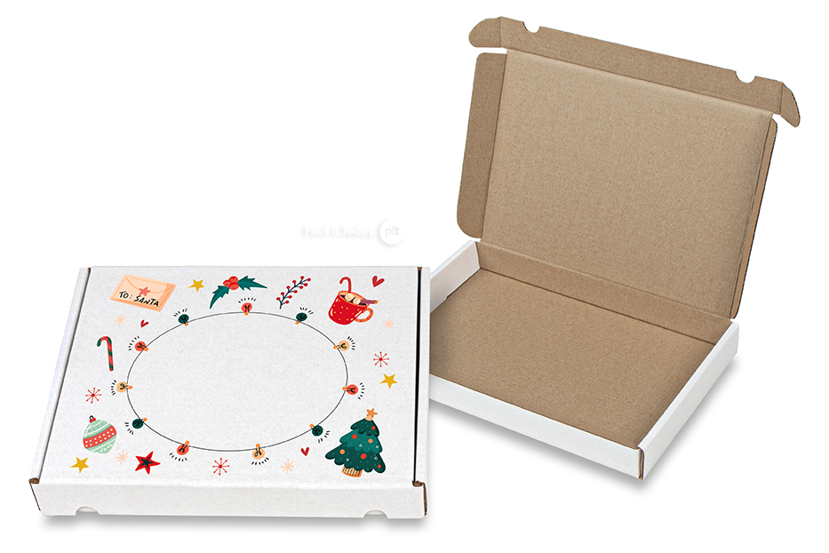 Postæsker med julemotiv - juledekoration - 230 x 160 x 26 mm