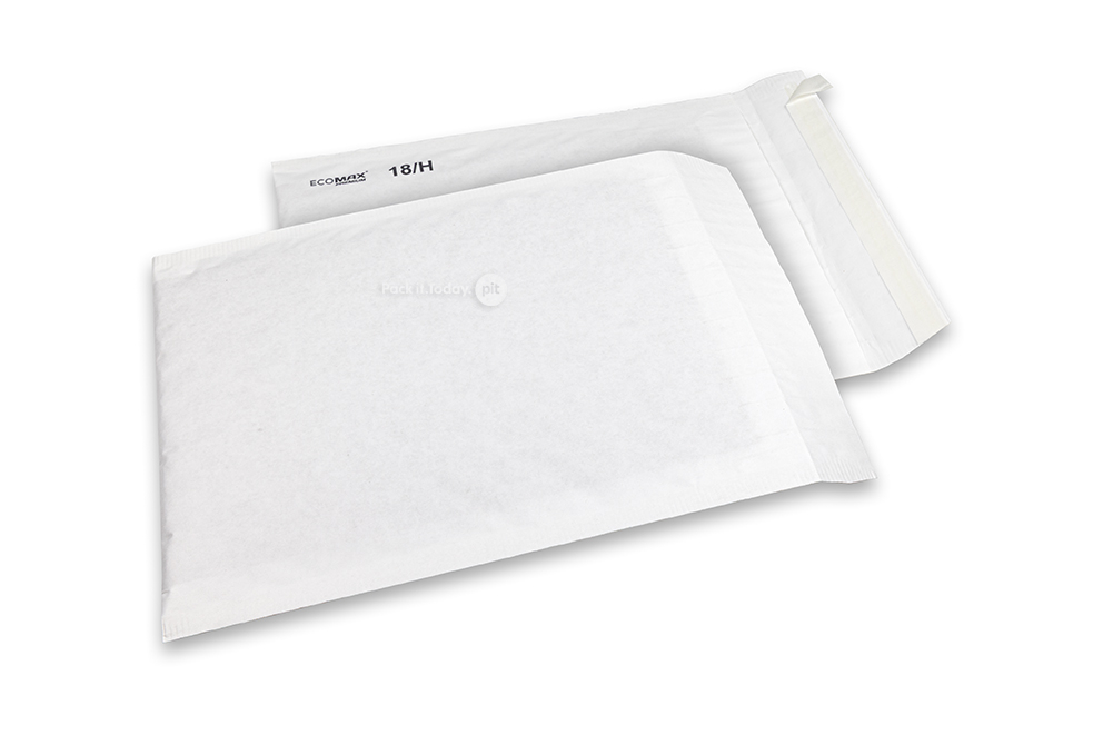Ecomax boblekuverter af papir - 270 x 360 mm, 18/H, hvid