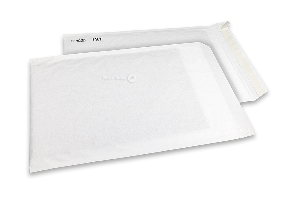 Ecomax boblekuverter af papir - 300 x 445 mm, 19/I, hvid